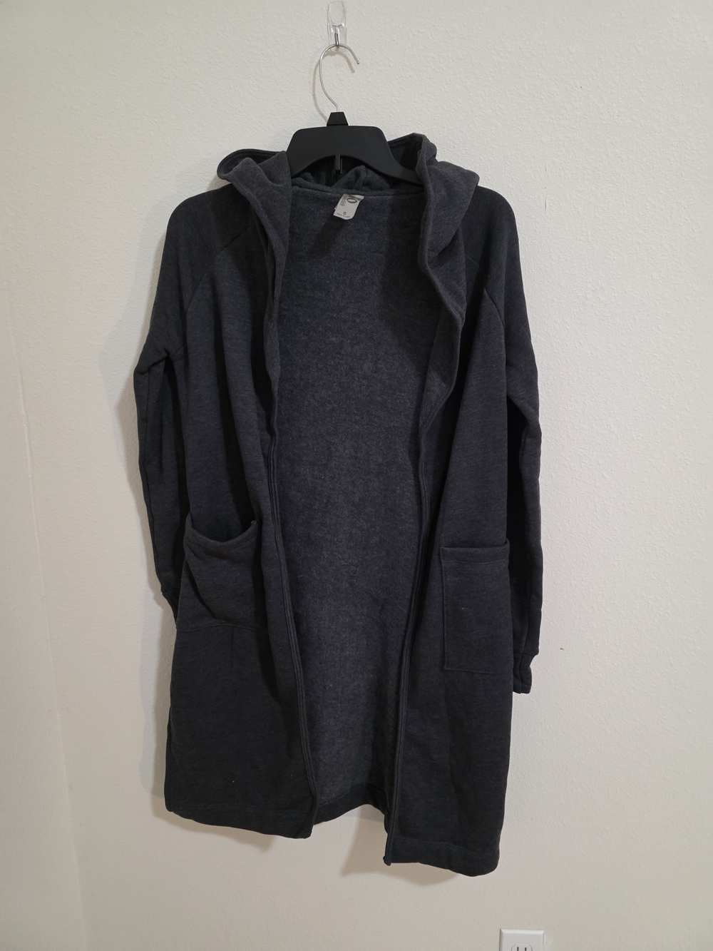 Go Couture Hooded Long Trench Coat in Dark Charcoal